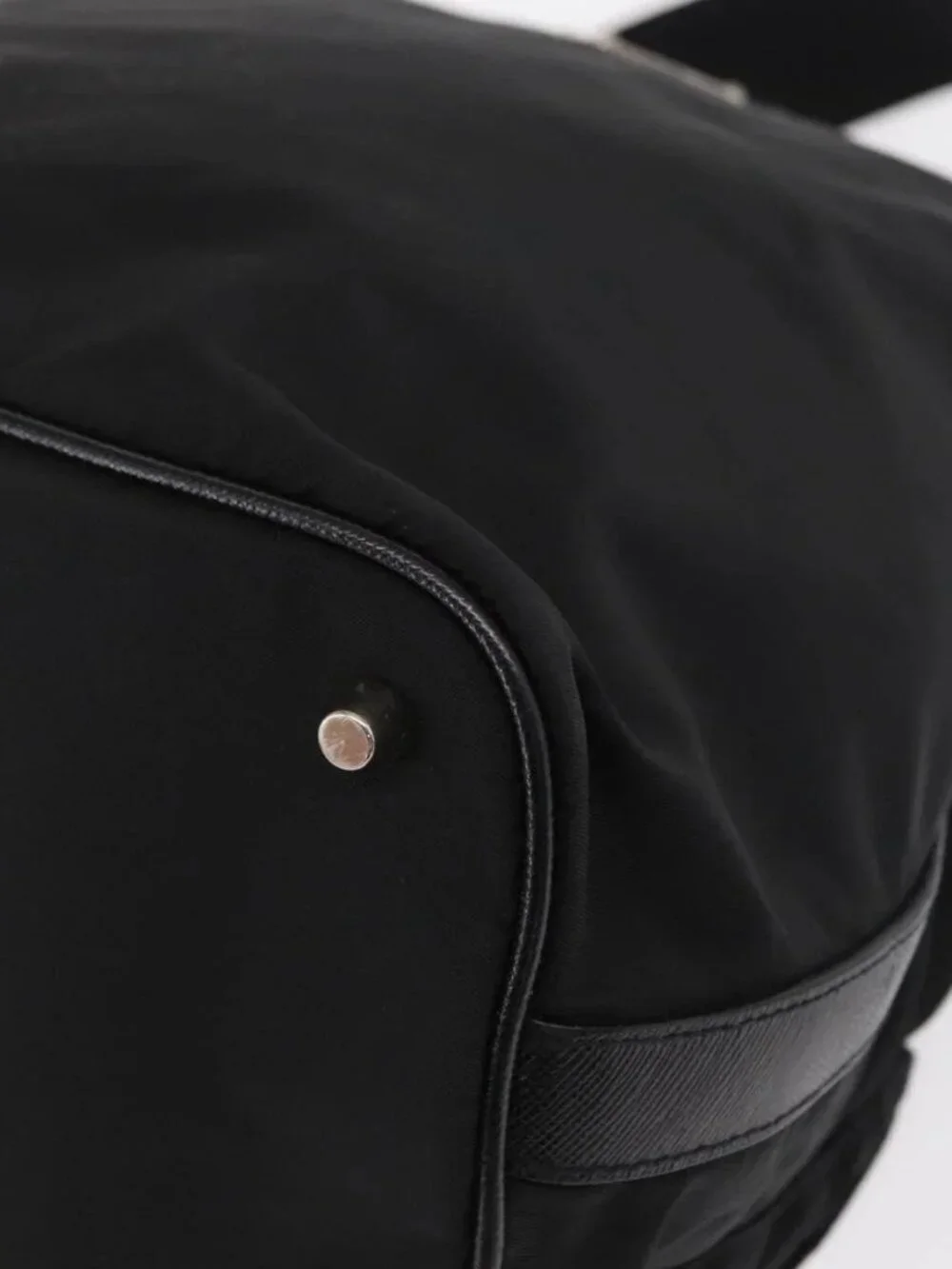 PRADA Shoulder Bag Nylon Black Silver